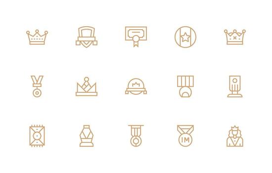 regular línea íconos desde prestigio conjunto con 15 vectores esencial icono conjunto para equipos