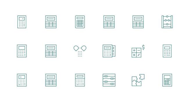 18 mínimo línea estilo íconos desde dividir colección ui icono conjunto vector