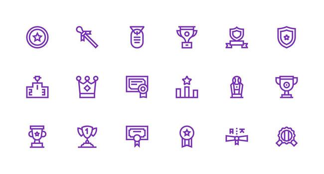 Honor Visual Pack containing 18 Strong Stroke Line Icons Interface Icons for Daily Use vector