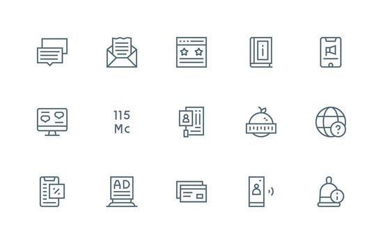 15 Icons for Info in Regular Line Format Interface Icon Collection vector