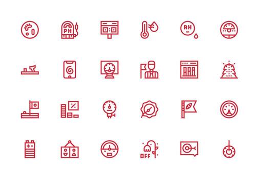 Indicator Visual Pack containing 24 Thick Line Line Icons Clean Icon Set Icon Pack for UI Projects vector