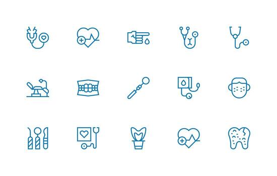 Regular Line Icons from Checkup Set with 15 Vectors All-Purpose Icon Design Pack