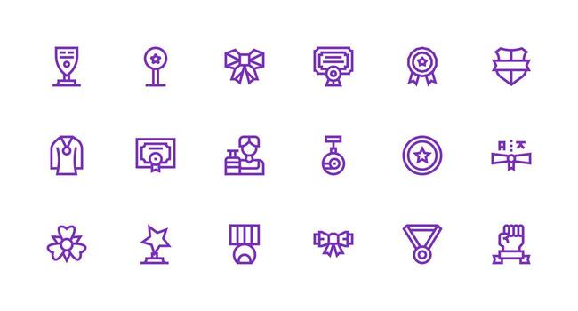 18 Strong Stroke Line Designs for Honorary Icons Scalable Icons for Cross-Platform Interfaces vector