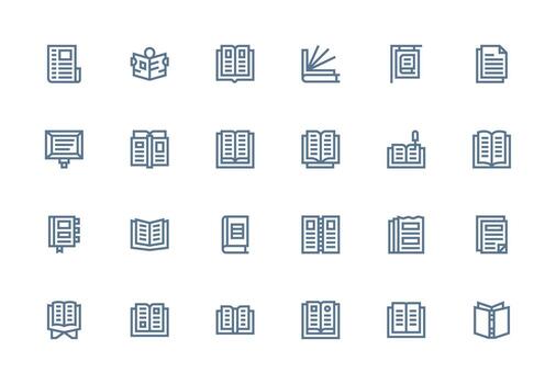 paginas icono conjunto con 24 grueso línea línea gráficos alta resolución íconos para ninguna plataforma vector