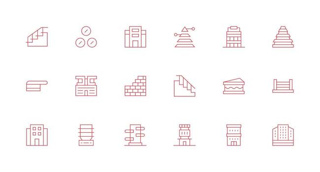 Minimal Line Icons from Multilevel Set with 18 Vectors Lightweight Icon Series
