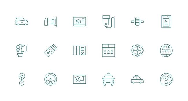Drive including 18 Minimal Line Illustrations Scalable Icons for Cross-Platform Interfaces vector