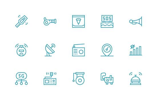 15 Icons for Signal in Regular Line Format General Use Icon Pack vector