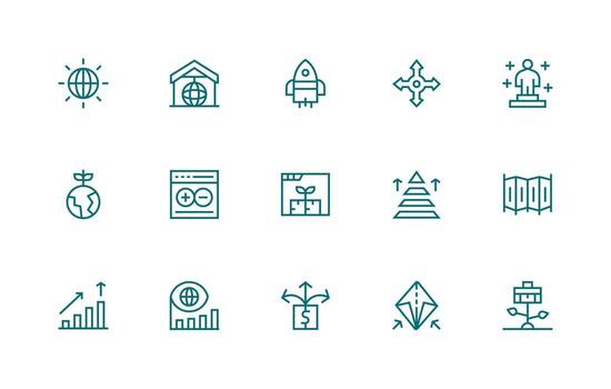 Expansion including 15 Regular Line Illustrations Web and App Icon Pack Collection vector