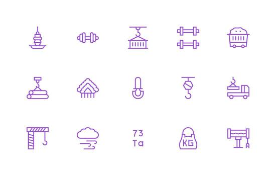 Heavy Visual Pack containing 15 Regular Line Icons Clean Icon Collection for Web Use vector