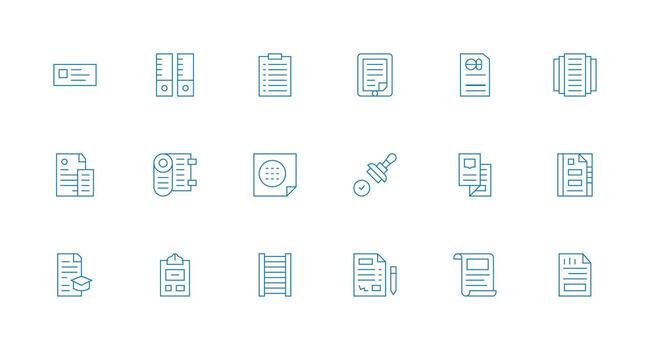 Minimal Line Icons from Paperwork Set with 18 Vectors Icon Set for Apps