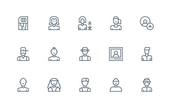 Subscriber Visual Pack containing 15 Regular Line Icons Line Icon Collection vector