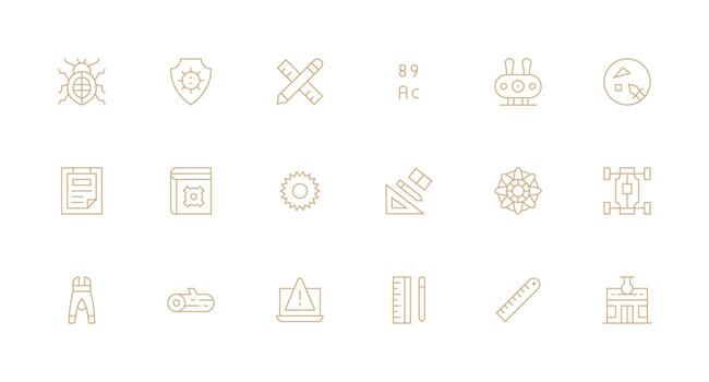 Minimal Line Style Technical Icons with 18 Vectors Icon Collection Set