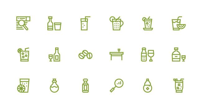Strong Stroke Line Style Glass Icons with 18 Vectors Clean Icon Set Icon Pack for UI Projects