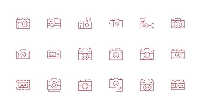18 Minimal Line Icons for Snapshot Graphics Multi-Purpose Icon Set vector