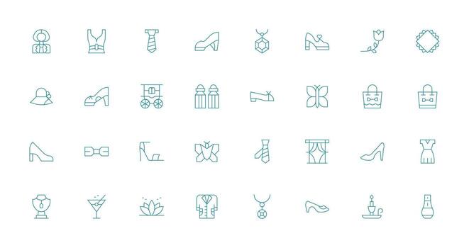 Elegant featuring 32 Icons in Thin Line Design Interface Icon Collection vector