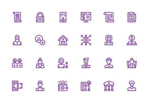 24 grueso línea línea estilo íconos desde cuenta colección escalable íconos para multiplataforma interfaces vector