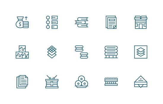Regular Line Icons from Stack Set with 15 Vectors Modern Line and Glyph Icon Series