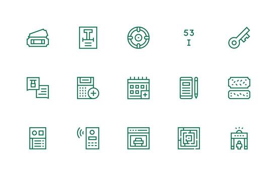 Entry featuring 15 Icons in Regular Line Design Icon Set for Web vector
