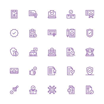 25 Medium Stroke Outline Style Icons from Validated Collection Multi-Style Icon Collection vector