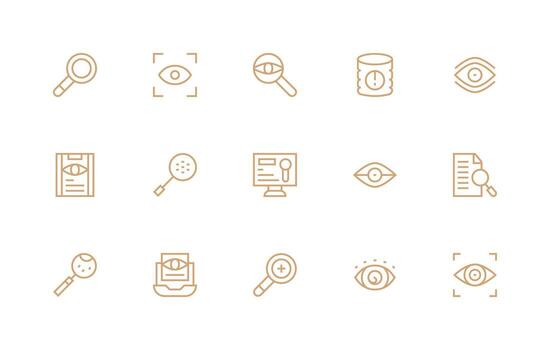 15 Regular Line Style Icons from Inspect Collection Pixel Perfect Icons for Modern Apps vector