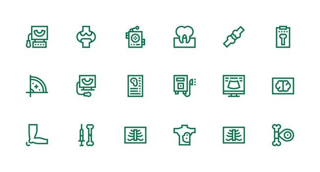 Radiology Visual Pack containing 18 Strong Stroke Line Icons Clean Icon Set Icon Pack for UI Projects vector