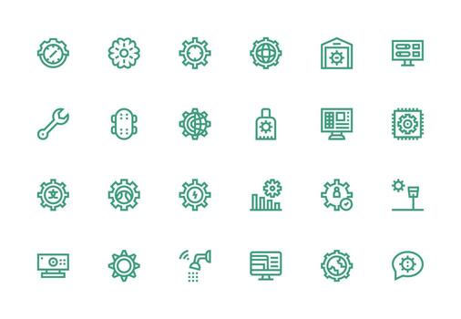 24 Thick Line Line Vectors for Settings Theme Clean Icon Set Icon Pack for UI Projects