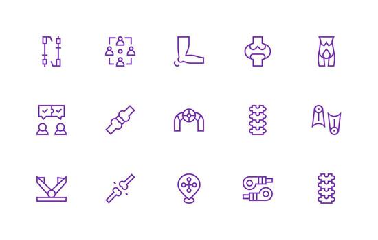 Joint Set with 15 Regular Line Icons Lightweight Icon Series for Fast Prototypes vector