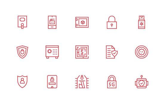 15 Regular Line Style Icons from Encrypted Collection App Icon Pack vector