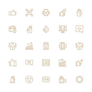 25 medio carrera contorno íconos para positivo realimentación gráficos limpiar icono colección para web utilizar vector