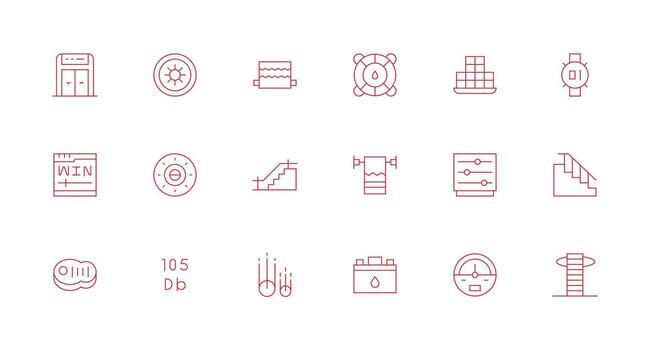 Level including 18 Minimal Line Illustrations Complete Icon Bundle for Web Design vector