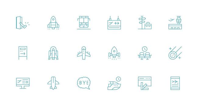 Minimal Line Icons from Departure Set with 18 Vectors Fully Editable Icon Set for Web