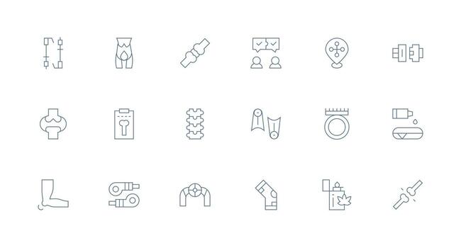 Minimal Line Style Joint Icons with 18 Vectors Pixel Perfect Icon Set
