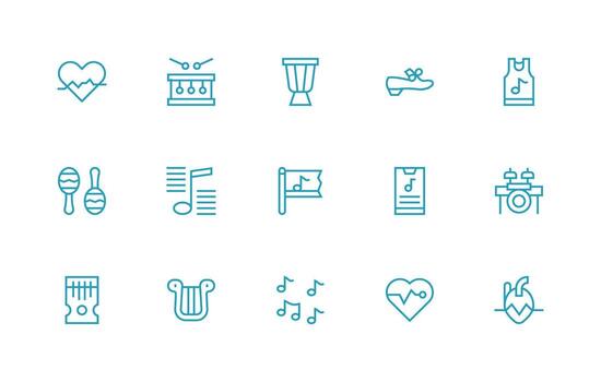 Rhythm featuring 15 Icons in Regular Line Design Digital Product Icons for Fast Delivery vector