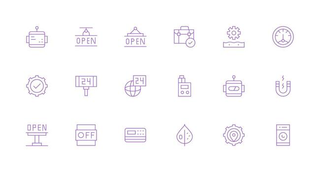 18 Icons for Operational in Minimal Line Format High-Resolution Icons for Any Platform vector