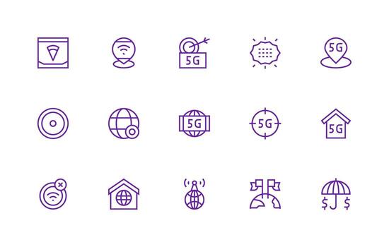 Regular Line Icons from Coverage Set with 15 Vectors User Interface Icons for Digital Products