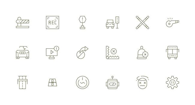 Minimal Line Style Stop Icons with 18 Vectors Scalable Icon Pack
