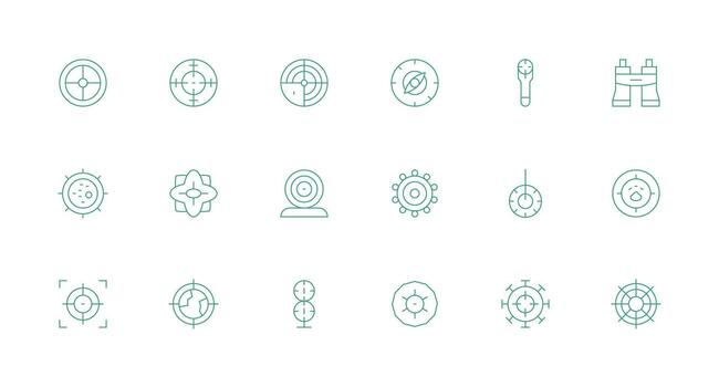 Scope Visual Pack containing 18 Minimal Line Icons Multi-Style Icon Collection vector
