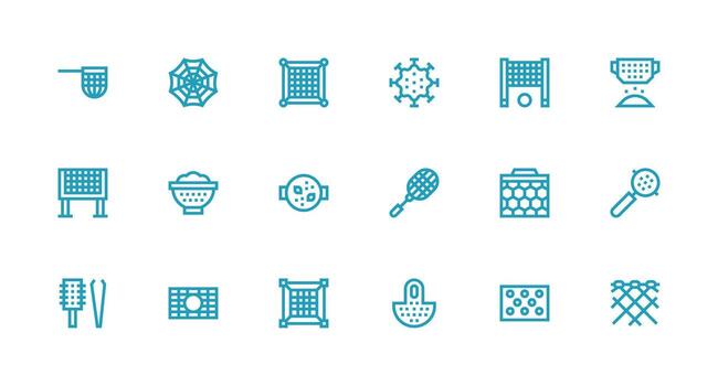Mesh Visual Pack containing 18 Strong Stroke Line Icons Design Ready Icon Set for Teams vector