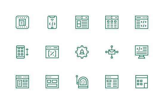 sensible presentando 15 íconos en regular línea diseño optimizado icono paquete para digital productos vector