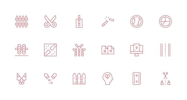 Minimal Line Icons from Split Set with 18 Vectors High-Quality Icon Pack