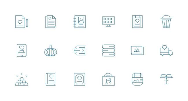 18 Collection Icons in Minimal Line Aesthetic Neatly Designed Icons for Web Platforms vector