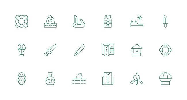 18 Minimal Line Style Icons from Survival Collection Icons Built for Visual Consistency Pack vector