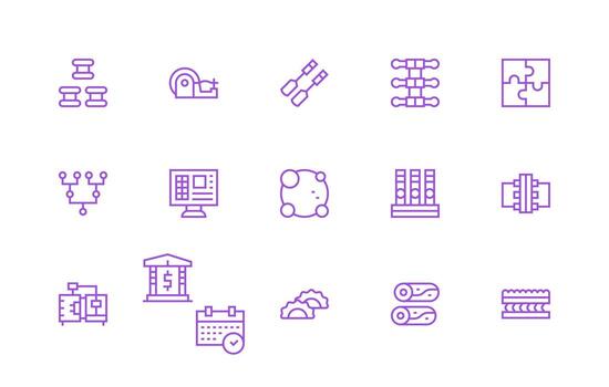 15 regular línea íconos para componentes gráficos completamente editable icono conjunto para web vector