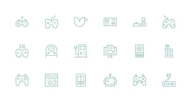 consola diseño íconos presentando 18 en mínimo línea estilo esencial íconos para rápido ui edificio vector