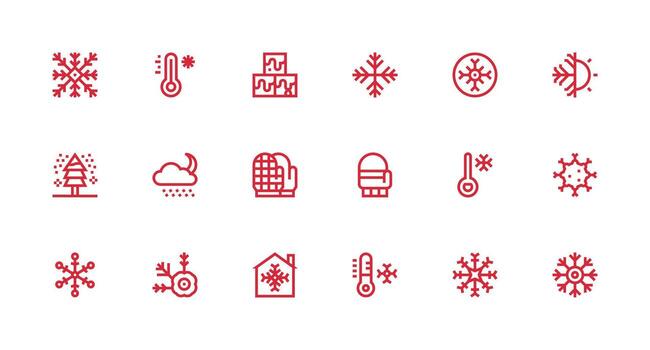 18 Strong Stroke Line Vectors for Frost Theme Scalable Icons for Cross-Platform Interfaces