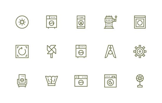 15 Regular Line Style Icons from Spin Collection UI Icon Set vector