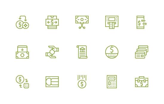 15 regular línea estilo íconos desde retirada colección de múltiples fines icono paquete para plantillas vector