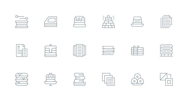 Stack Design Icons featuring 18 in Minimal Line Style Glyph Icon Series vector