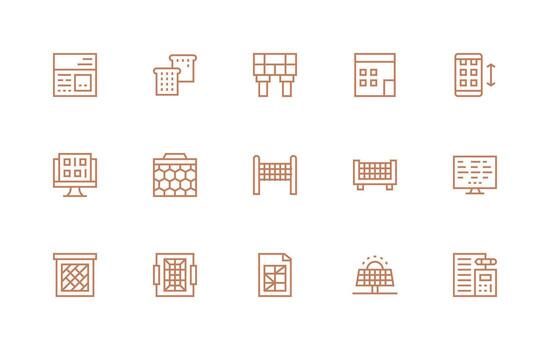 15 Icons for Grid in Regular Line Format Professional Icon Set vector