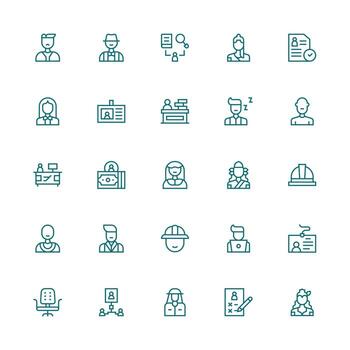25 Icons for Employee in Medium Stroke Outline Format Well-Structured Icons for Creative Use vector